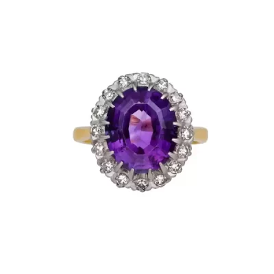 Amethyst and Diamond Ring